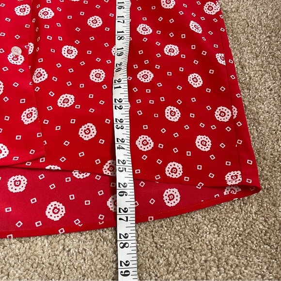 Vintage Suburbans Button Down Blouse Red White Collared Retro Women’s Size 8 - Picture 6 of 7